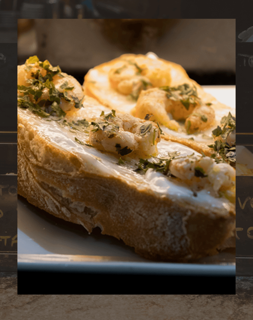 tosta de gambas